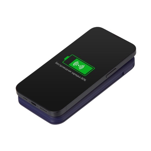 Внешний беспроводной аккумулятор с подсветкой лого «Astro», 10000 mAh, темно-синий