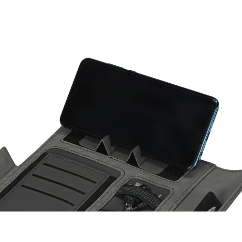 Органайзер с беспроводной зарядкой 5000 mAh "Powernote", темно-серый (P)