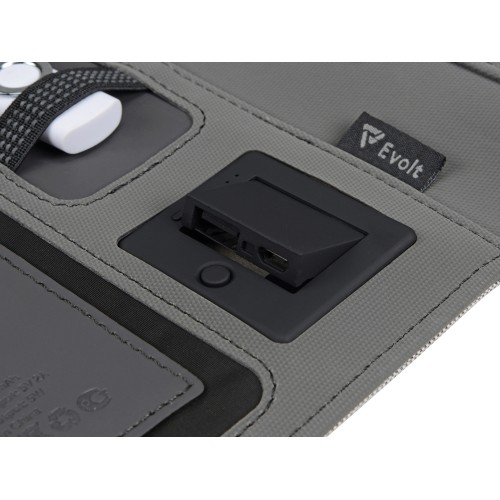 Органайзер с беспроводной зарядкой 5000 mAh "Powernote", светло-серый (P)