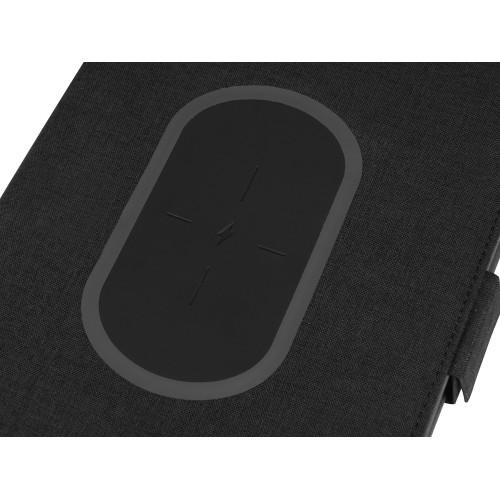 Органайзер с беспроводной зарядкой 5000 mAh "Powernote", темно-серый (P)