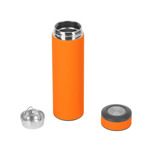 Вакуумный термос "Vacuum Flask C1", soft touch, 420мл, оранжевый