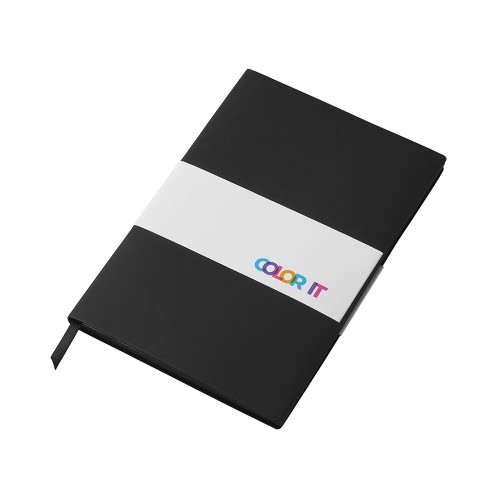 Блокнот C1 софт-тач, гибкая обложка, 128 листов, черный