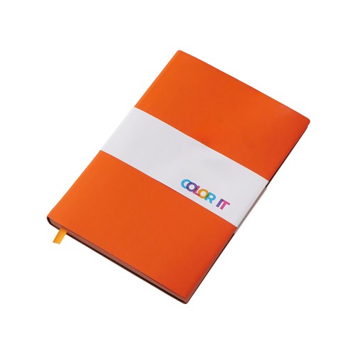 Блокнот C1 софт-тач, гибкая обложка, 128 листов, оранжевый