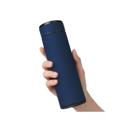 Вакуумный термос "Vacuum Flask C1", soft touch, 420мл, темно-синий