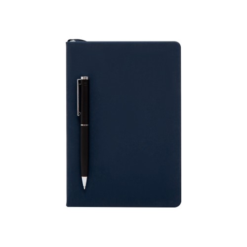 Бизнес-блокнот "С3" софт-тач с магнитом, твердая обложка, 128 листов, темно-синий