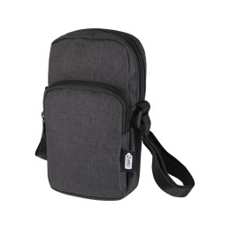 Сумка для телефона "Ross" из переработанного материала, древесный уголь
