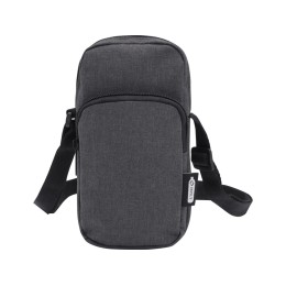 Сумка для телефона "Ross" из переработанного материала, древесный уголь