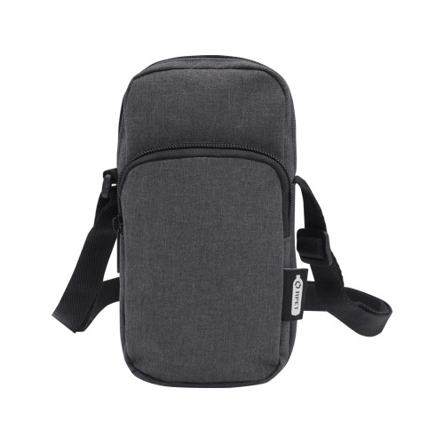 Сумка для телефона "Ross" из переработанного материала, древесный уголь