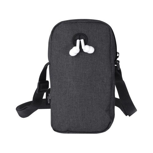 Сумка для телефона "Ross" из переработанного материала, древесный уголь