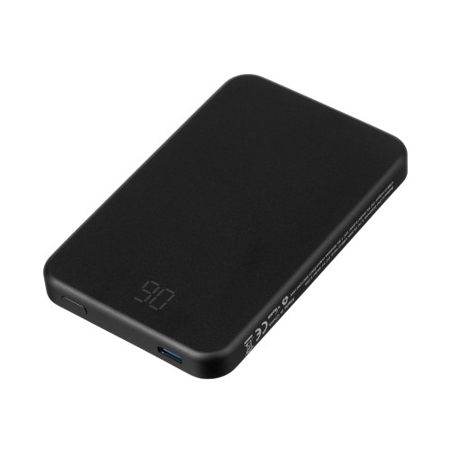 Магнитный беспроводной внешний аккумулятор "Razor", 5000 mAh, металл, черный