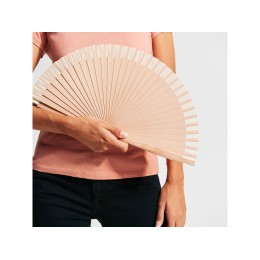 Деревянный веер с хлопчатобумажной тканью ZANTE, бежевый