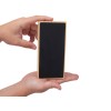 Внешний аккумулятор с подсветкой лого и солнечной панелью «Reedia S1», 10000 mAh, бамбук, черный