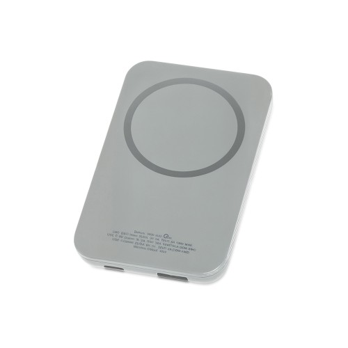 Магнитный беспроводной внешний аккумулятор "MagnetIQ", 5000 mah, 10 W, серый Cool gray 7C
