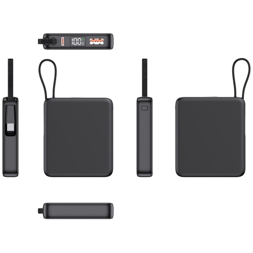 Внешний аккумулятор с подсветкой лого "Nex", 5000 мАч, черный