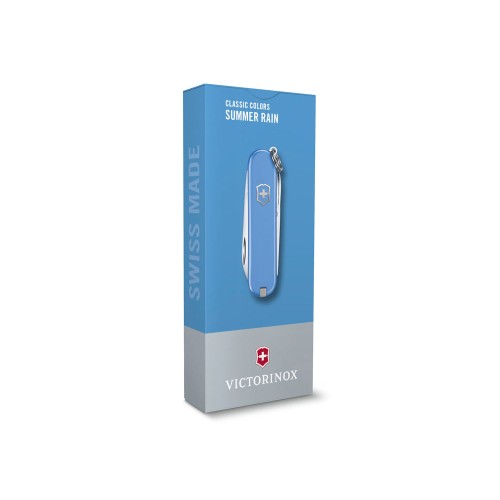Нож-брелок VICTORINOX Classic SD Colors "Summer Rain", 58 мм, 7 функций, голубой