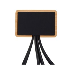 Кабель 3-в-1 с подсветкой лого «Reedia S6», бамбук, черный