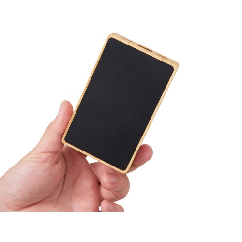 Внешний аккумулятор с подсветкой лого «Reedia S2», 5000 mAh, бамбук, черный