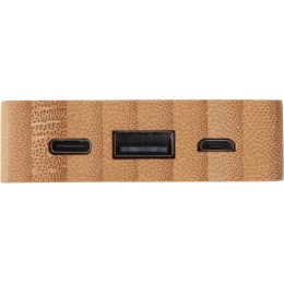 Внешний аккумулятор с подсветкой лого «Reedia S2», 5000 mAh, бамбук, черный