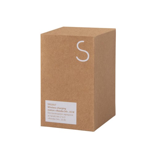 Беспроводное зарядное устройство 2-в-1 с подсветкой лого «Reedia S4», 15 Вт, бамбук, черный