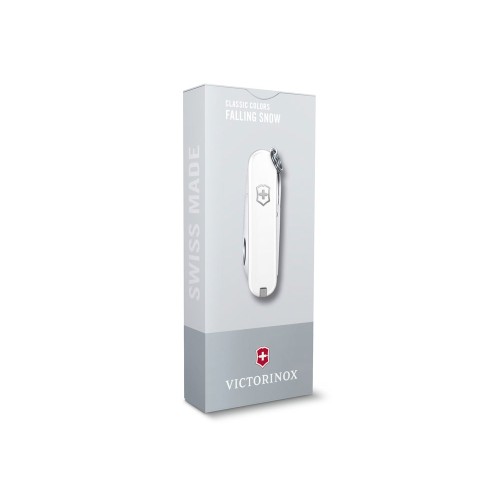 Нож-брелок VICTORINOX Classic SD Colors "Falling Snow", 58 мм, 7 функций, белый