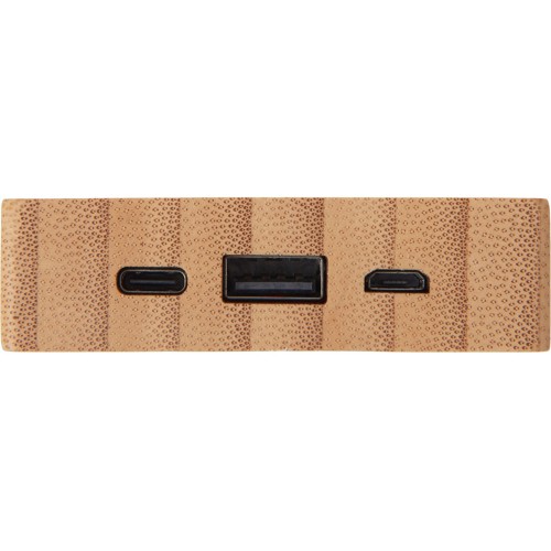 Внешний аккумулятор с подсветкой лого и солнечной панелью «Reedia S1», 10000 mAh, бамбук, черный