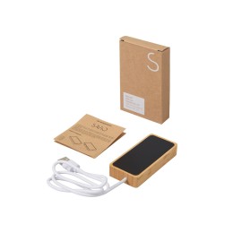 USB хаб с подсветкой лого «Reedia S5», 3*USB, 1*Type C, бамбук, черный