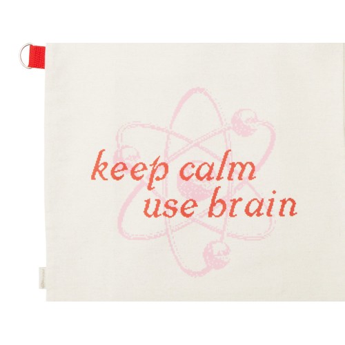 Сумка для покупок Тема из переработанных материалов с наружным цветным карманом, красный (трафаретн)