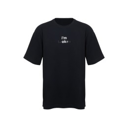 Футболка оверсайз «Vienna» унисекс , черный с нанесением Трафарет Скульптура 2 цвета