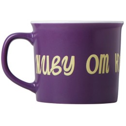 Матовая кружка Nancy 360 мл цветная снаружи, белая внутри, фиолетовый с УФ-печатью DTF