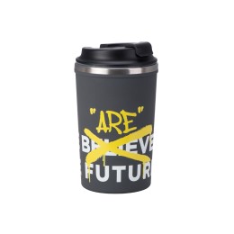 Герметичная термокружка на присоске "Kick", 350 мл, серый (уф печать круговая)