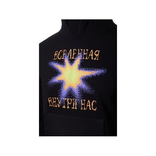 Худи «Warsaw», унисекс, черный, ДТФ текстиль и термотрансфер