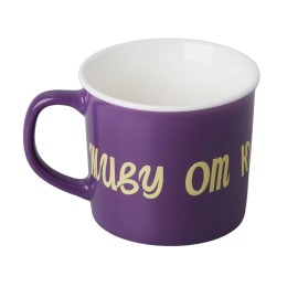 Матовая кружка Nancy 360 мл цветная снаружи, белая внутри, фиолетовый с УФ-печатью DTF