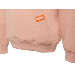 Толстовка с капюшоном оверсайз «Berlin» унисекс, лососевый, ДТФ, бренд тайп и лейбл