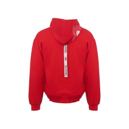 Толстовка оверсайз с капюшоном на молнии «Monaco», красный, лейбл, бренд тайп и термотрансфер