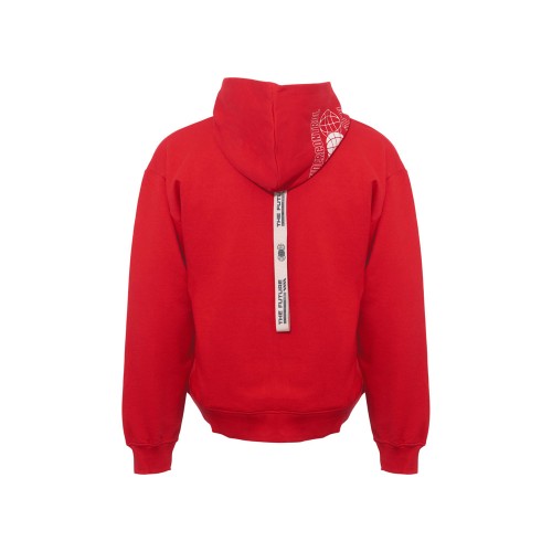 Толстовка оверсайз с капюшоном на молнии «Monaco», красный, лейбл, бренд тайп и термотрансфер