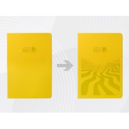 Бизнес-блокнот А5 «C2» soft-touch, желтый, с УФ печатью