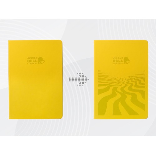 Бизнес-блокнот А5 «C2» soft-touch, желтый, с УФ печатью