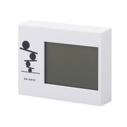 Настольные электронные мультифункциональные часы "Rotatio" с подсветкой, белый (уф печать)