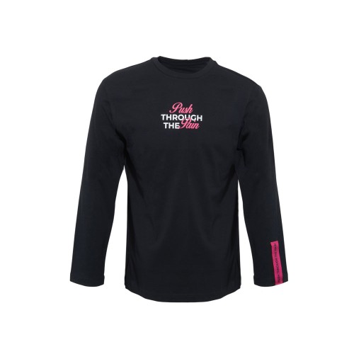 Лонгслив «HD Fit» мужской, черный, трафаретная печать и бренд тайп