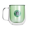 Цветная кружка Ubud с двойными стенками, зеленый (тампопечать)