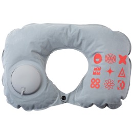 Подушка под шею с помпой Push, серый (термотрансфер)