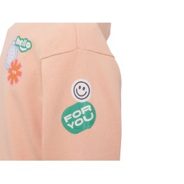 Толстовка с капюшоном оверсайз «Berlin» унисекс, лососевый, ДТФ, бренд тайп и лейбл