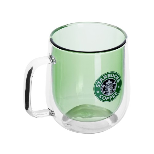 Цветная кружка Ubud с двойными стенками, зеленый (тампопечать)