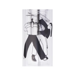 Стеклянная термобутылка "Glassir", 500мл, черный (трафаретная печать круговая)