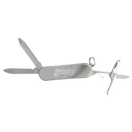 Мультитул-складной нож 3-в-1, металлик (гравировка)