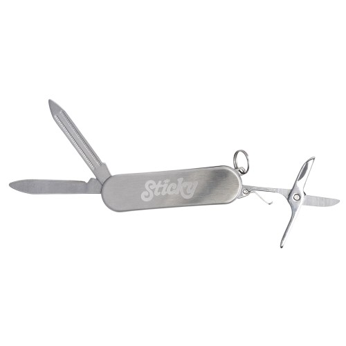 Мультитул-складной нож 3-в-1, металлик (гравировка)