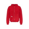 Толстовка оверсайз с капюшоном на молнии «Monaco», красный, лейбл, бренд тайп и термотрансфер
