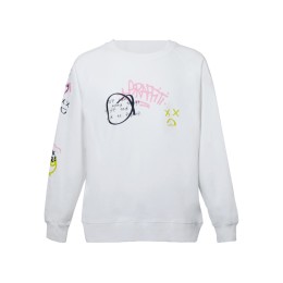 Свитшот оверсайз с рукавом реглан «Belgrade», унисекс, белый, ДТФ текстиль