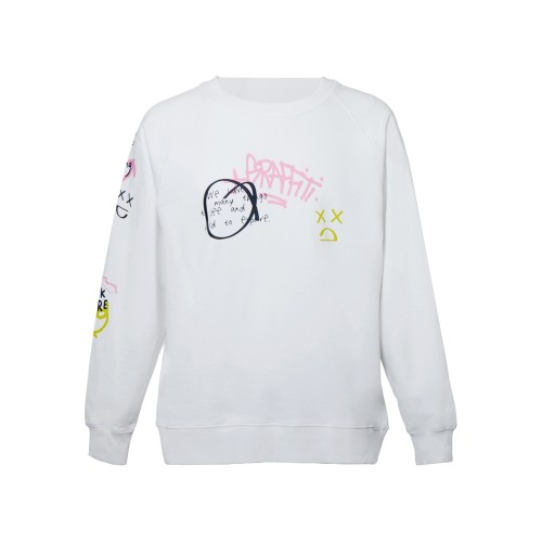 Свитшот оверсайз с рукавом реглан «Belgrade», унисекс, белый, ДТФ текстиль