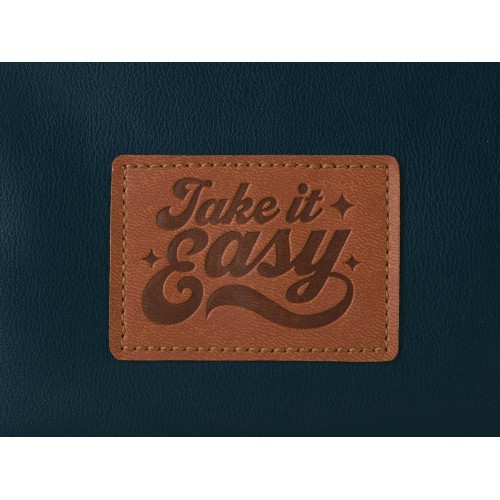 Косметичка из эко-кожи "Enio", темно-синий (патчи)